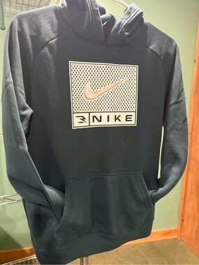 Nike Teal Pullover Hoodie with White Front Pattern